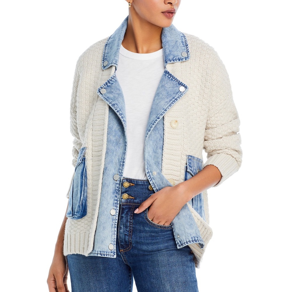 Blank NYC Cream and Blue Jacket